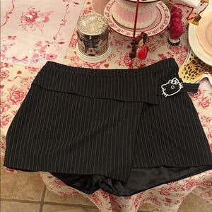 Forever 21 Hello Kitty Skort Black Pinstripe